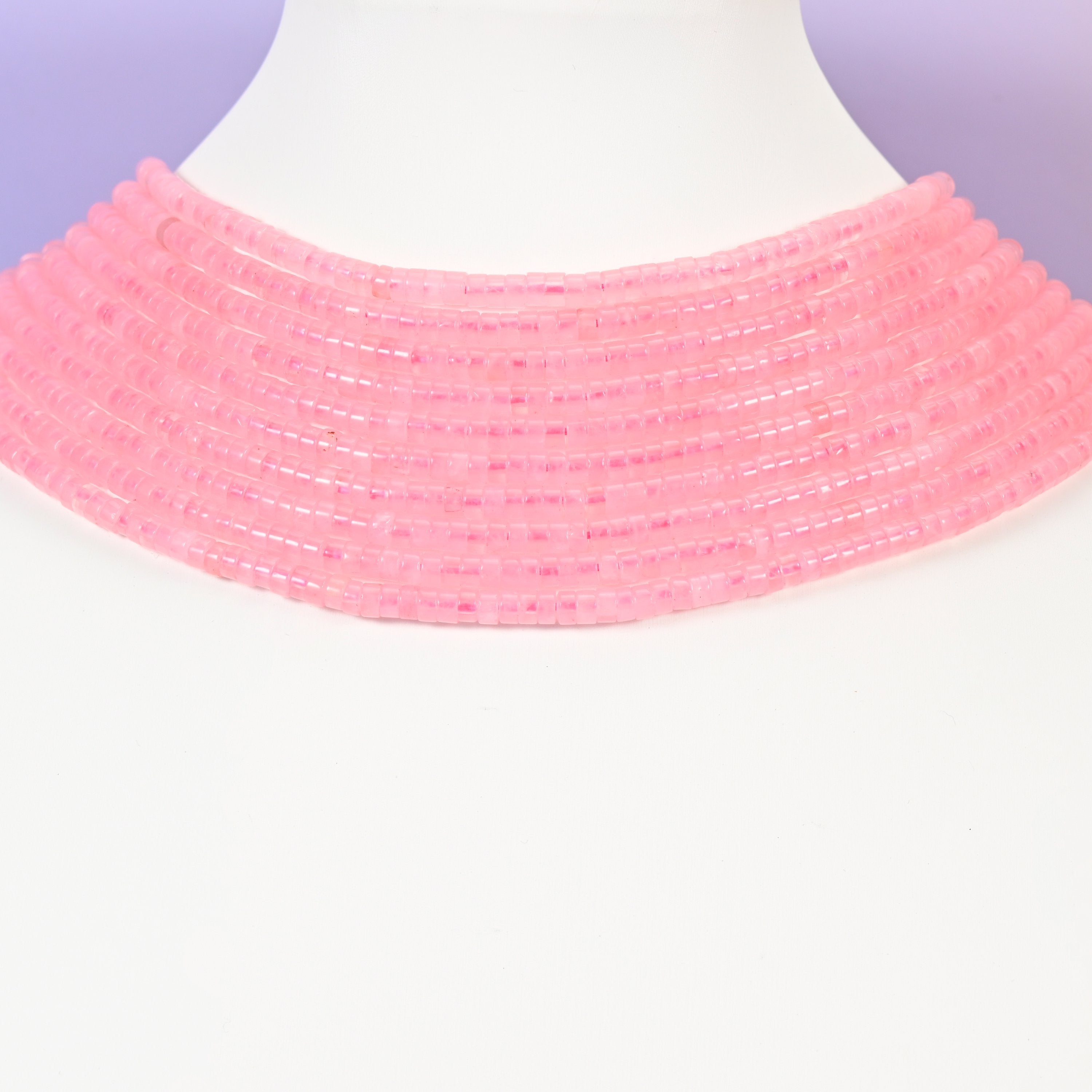 Rose Quartz beads, heishi disc, 2x4mm