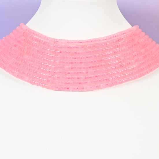 Rose Quartz beads, heishi disc, 2x4mm