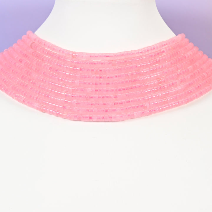Rose Quartz beads, heishi disc, 2x4mm