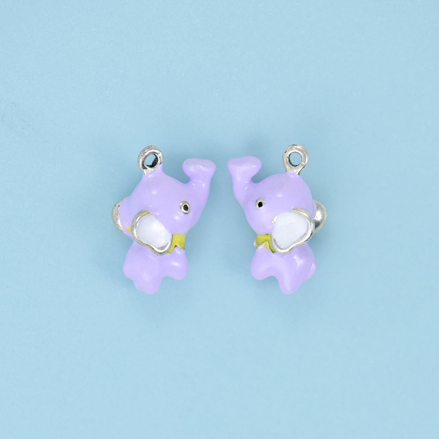 Enamel Elephant Charm 18K Gold Filled 18x12mm in multi-color pastel