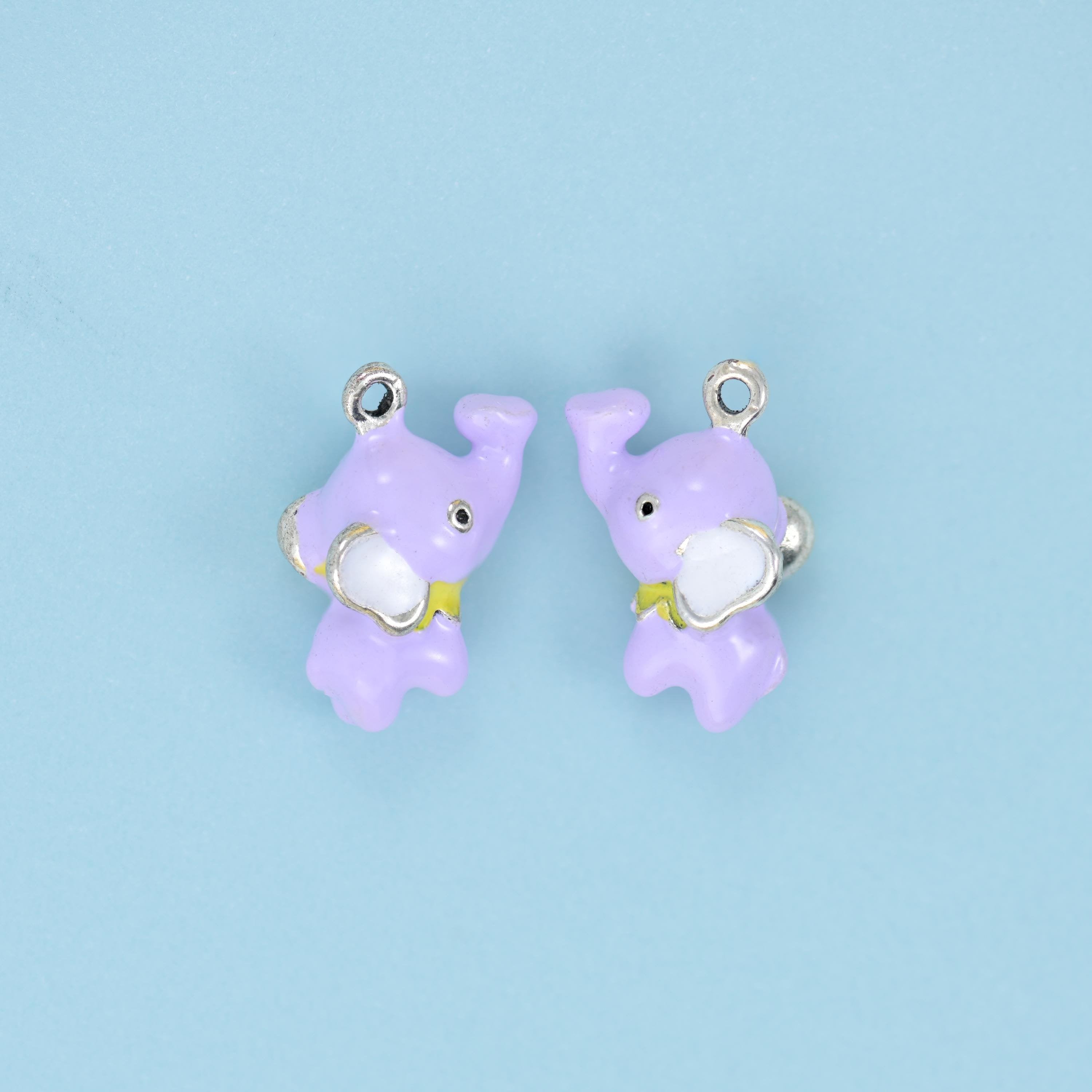 Enamel Elephant Charm 18K Gold Filled 18x12mm in multi-color pastel