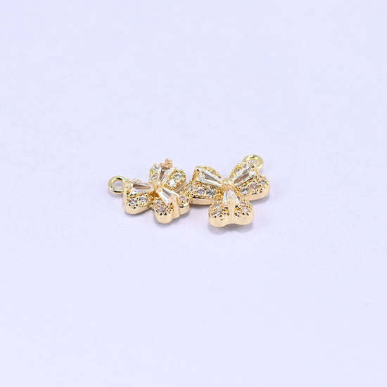 Flower Zircon Connector Pendants: 18K Gold Plated, Jewelry Making Supply