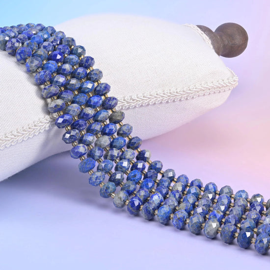 Lapis Lazuli Faceted Rondelle Beads 6x10mm