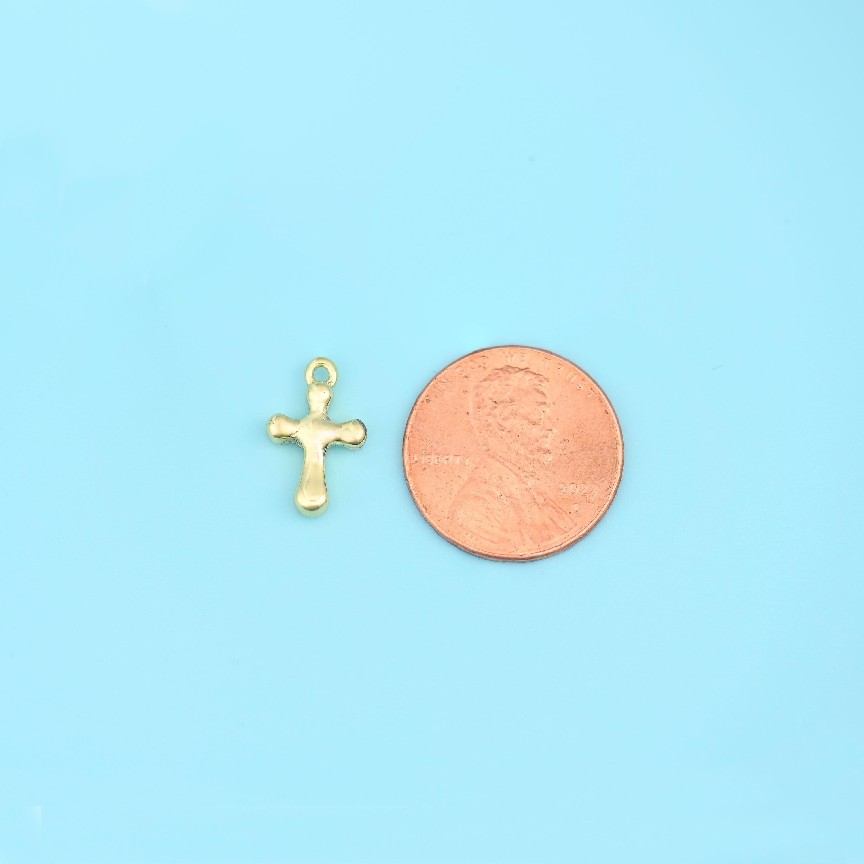 Cross cut brass beads