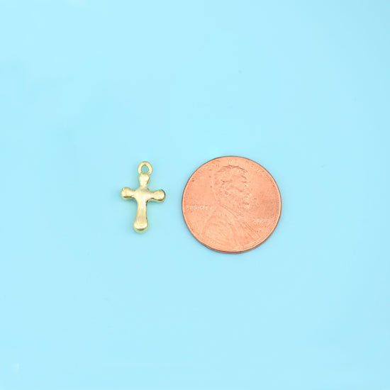 Cross cut brass beads