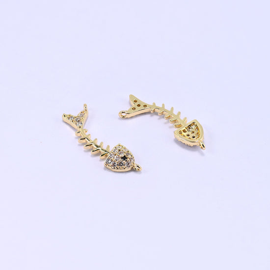 Fishbone Charm Pendant, sold individually, 1 piece per order