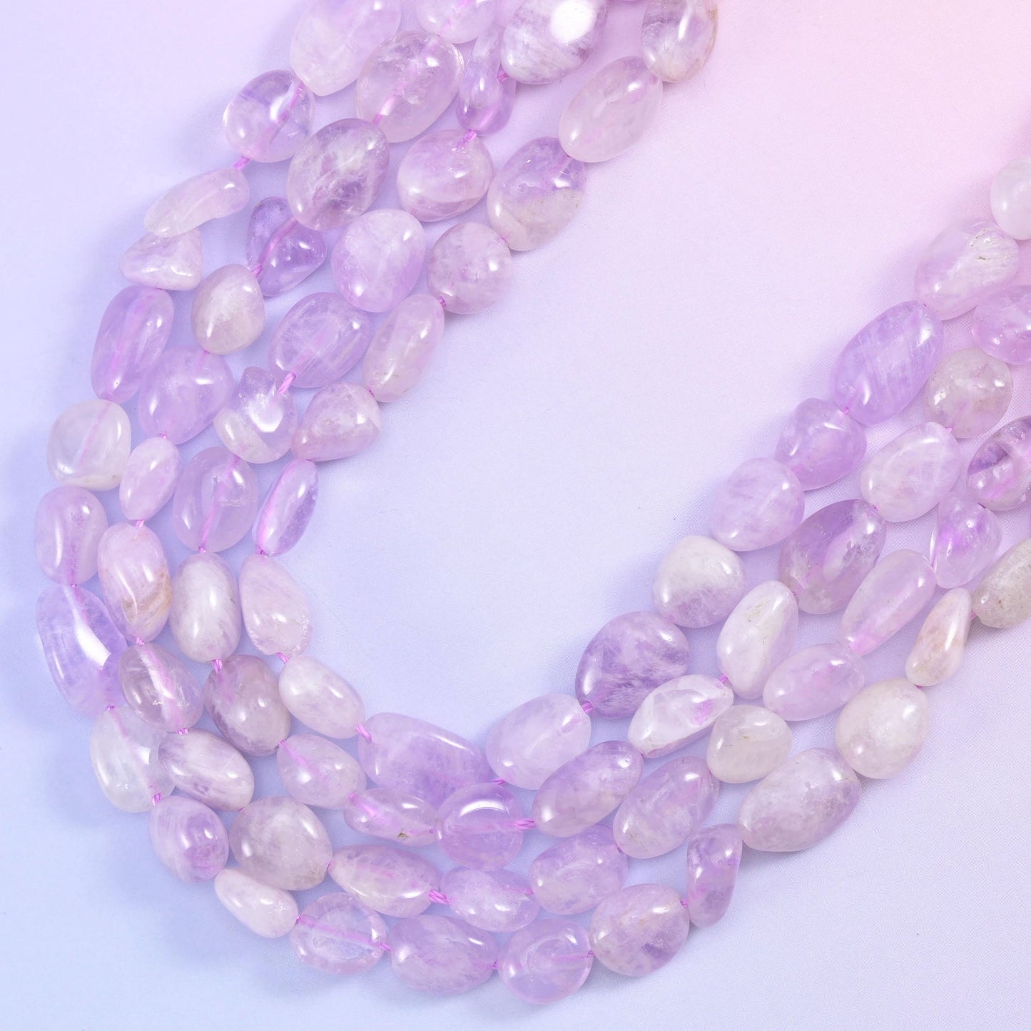 Lavender Jade Pebble Nugget Beads, approximately 45 beads per 15.5 inch strand