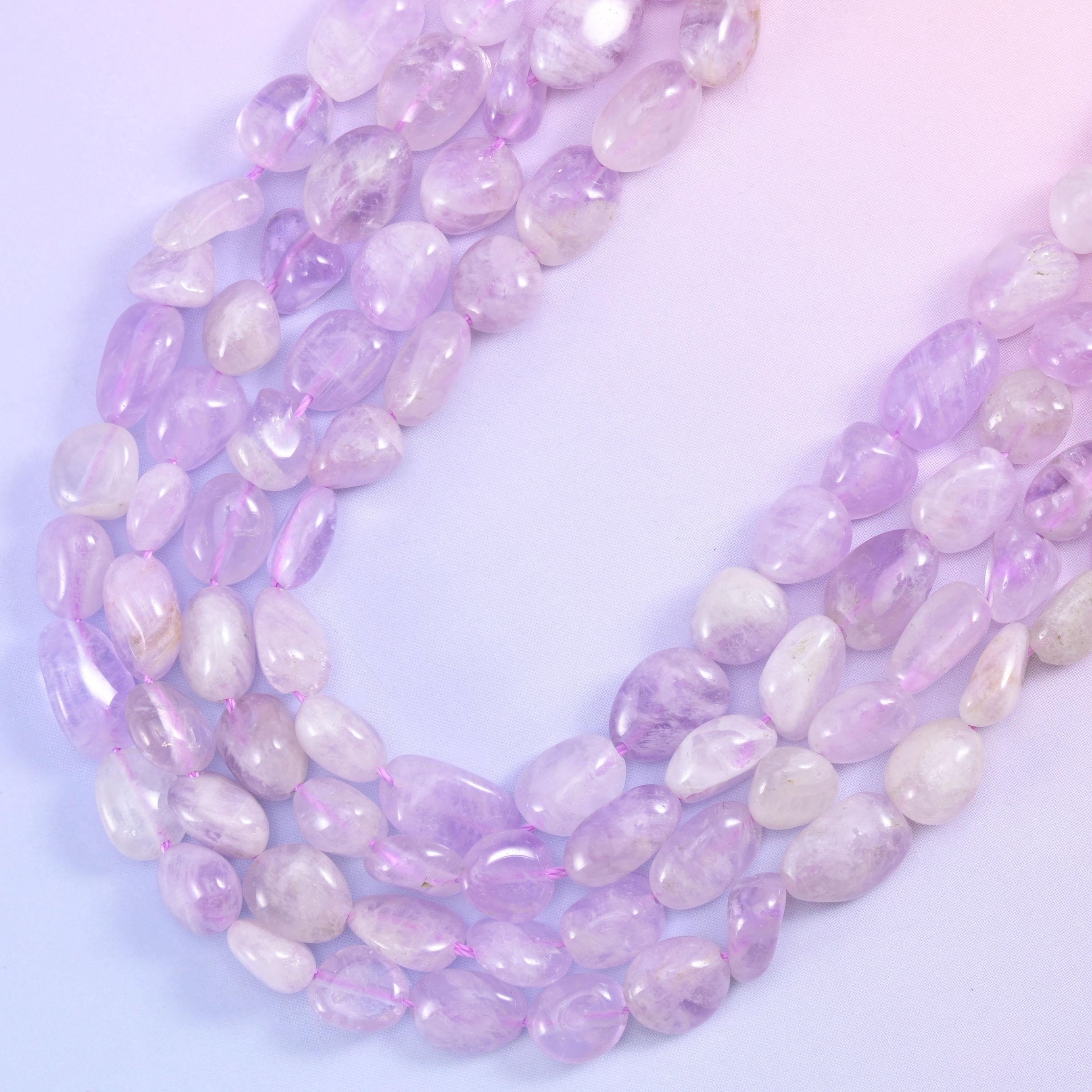 Lavender Jade Pebble Nugget Beads, approximately 45 beads per 15.5 inch strand