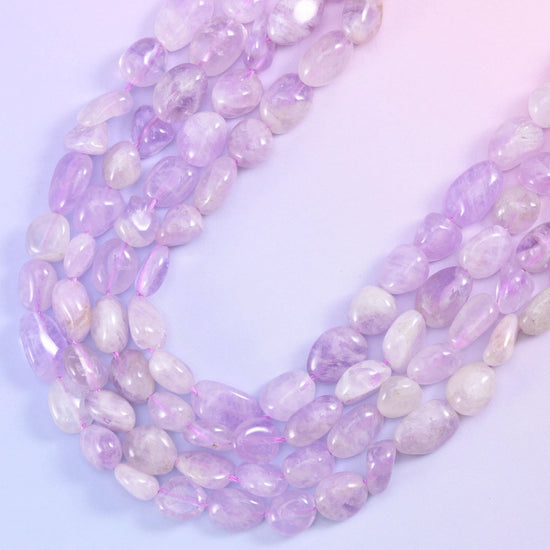 Lavender Jade Pebble Nugget Beads, approximately 45 beads per 15.5 inch strand