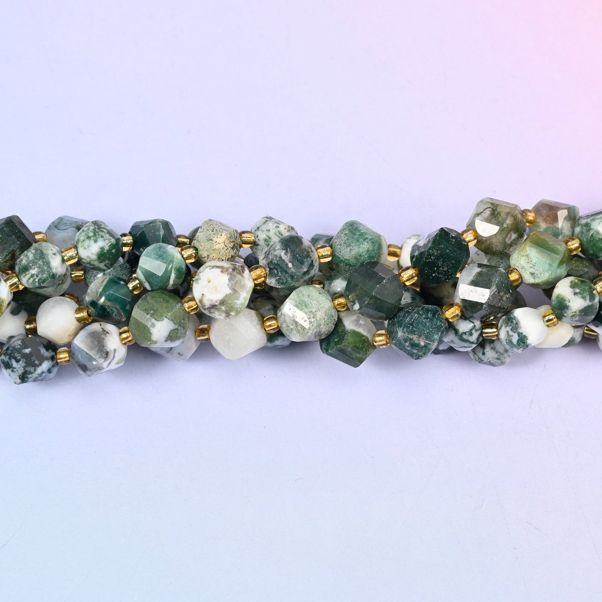 Tree Agate beads, sold per 15 inch strand