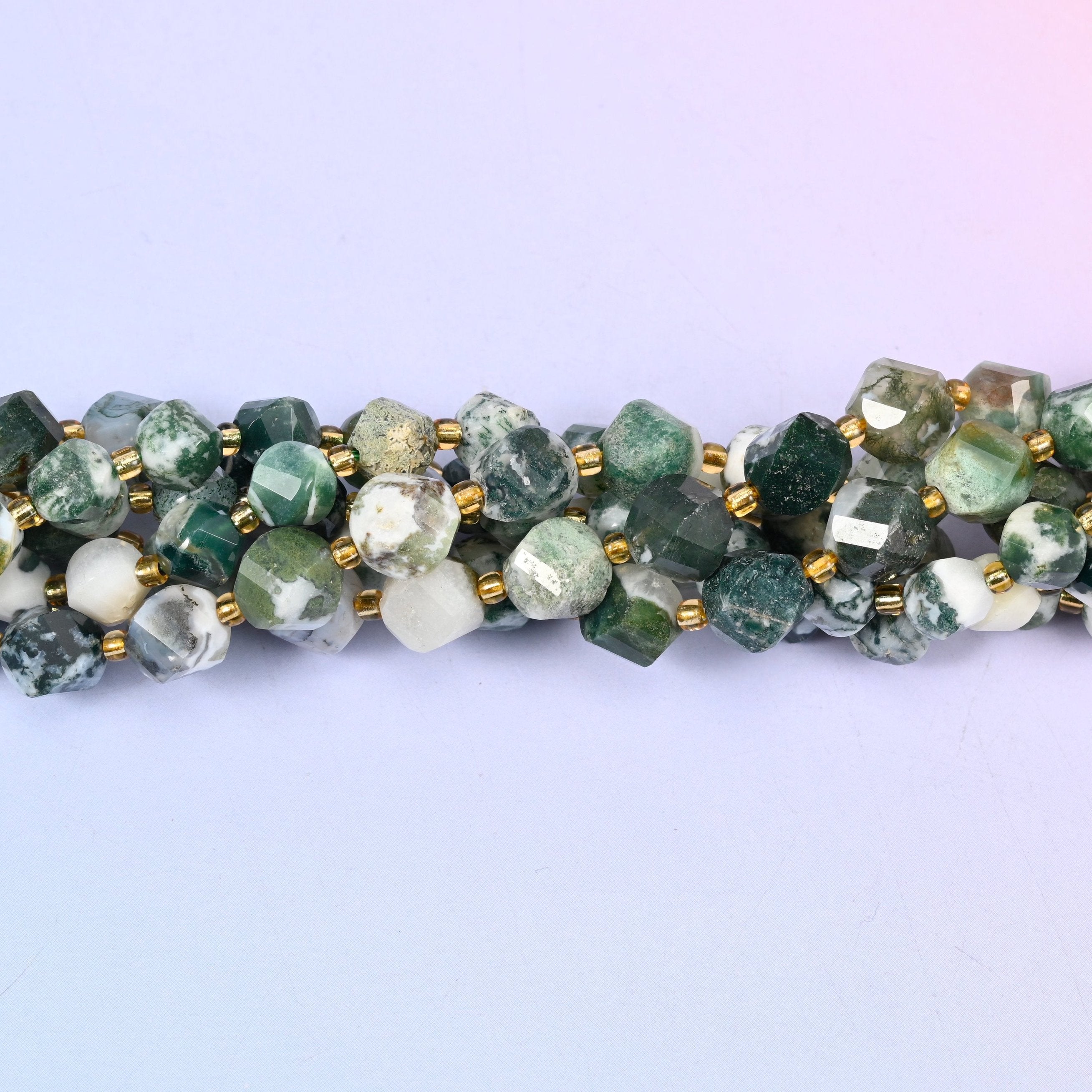 Tree Agate beads, sold per 15 inch strand