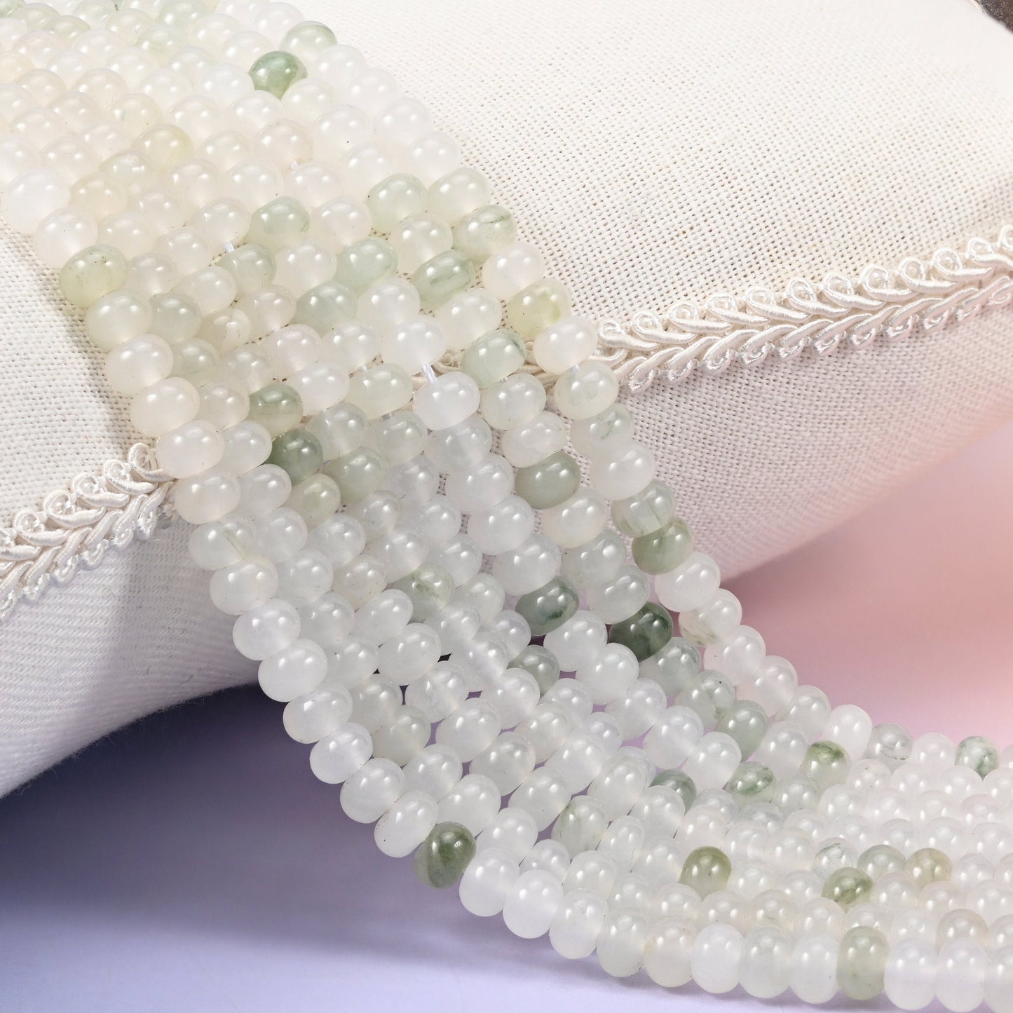Tianshan Jade Smooth Rondelle Beads