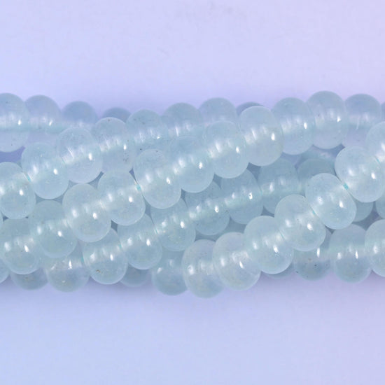 Smooth rondelle cut dyed jade beads