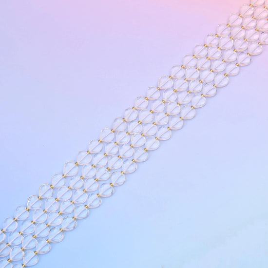 Faceted heart cut Clear Quartz beads for jewellery making