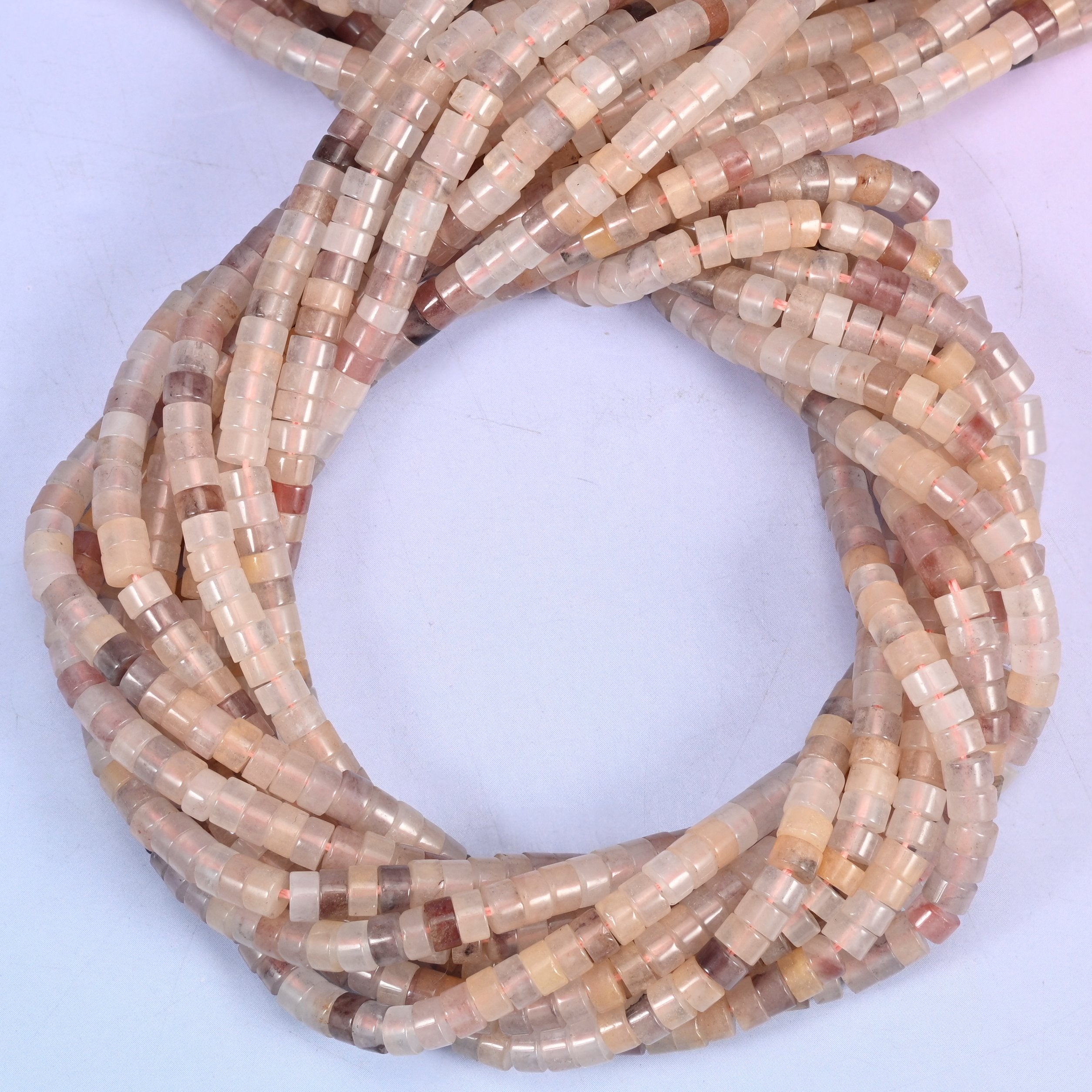 Lavender Quartz Smooth Heishi Disc Beads: Jewelry Making Supply, 15.5 Inch Strand