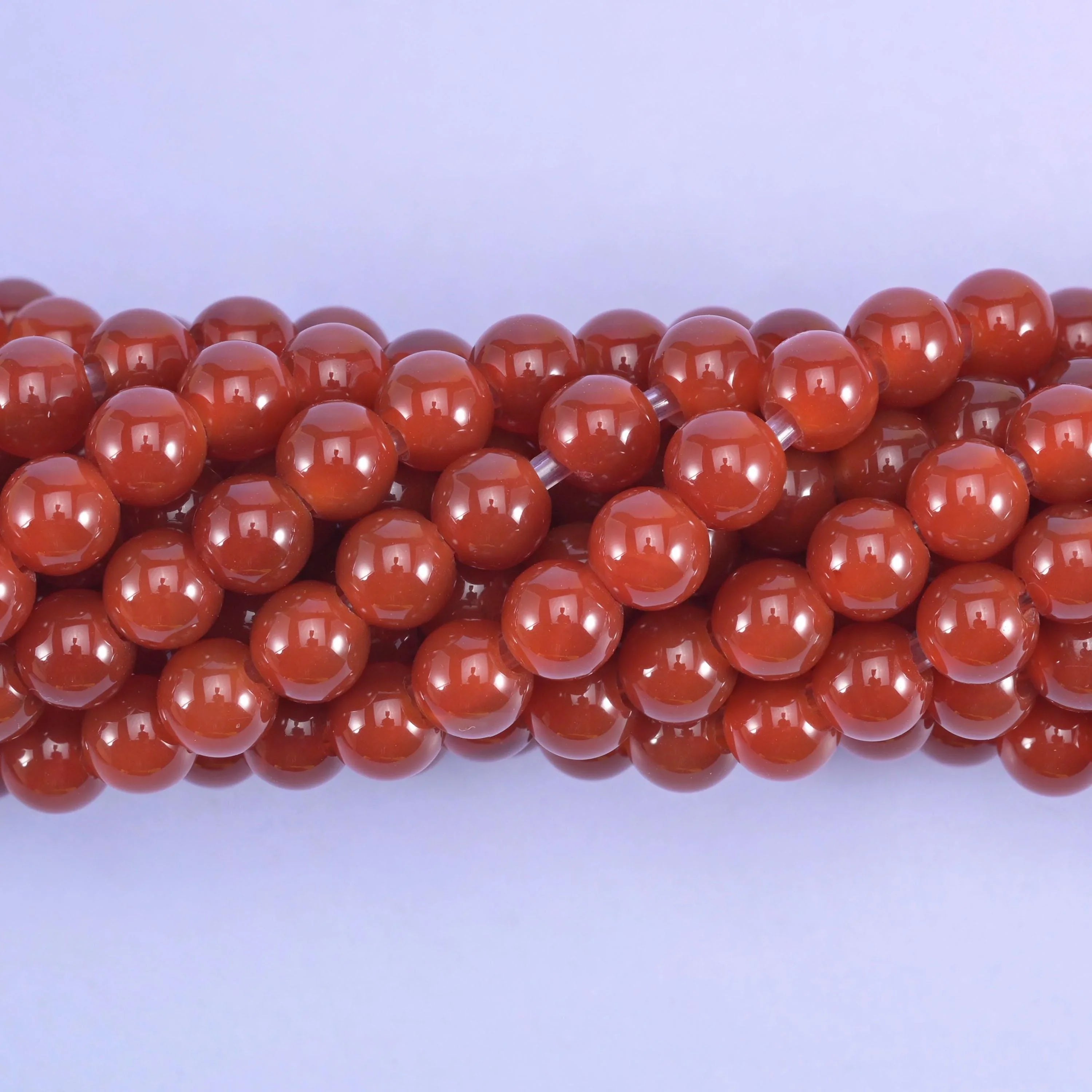 Red Agate 2mm Large Hole Round Beads 6mm 8mm 10mm, 8 inch half strand