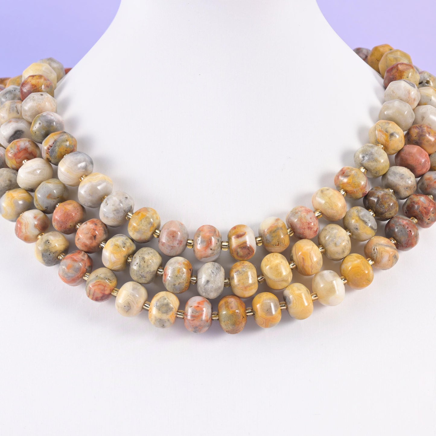 Crazy agate pumpkin beads, smooth rondelle shape, 12x8mm