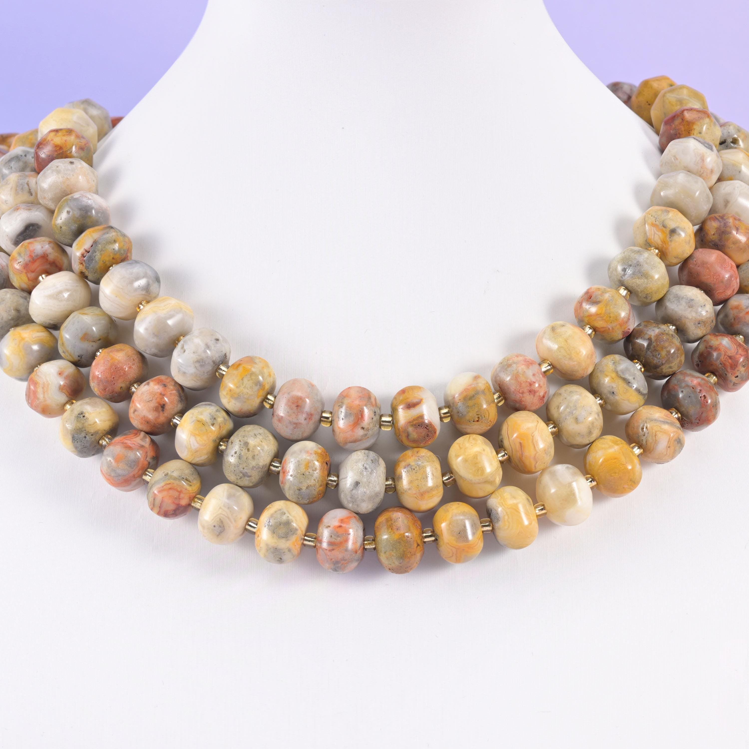 Crazy agate pumpkin beads, smooth rondelle shape, 12x8mm