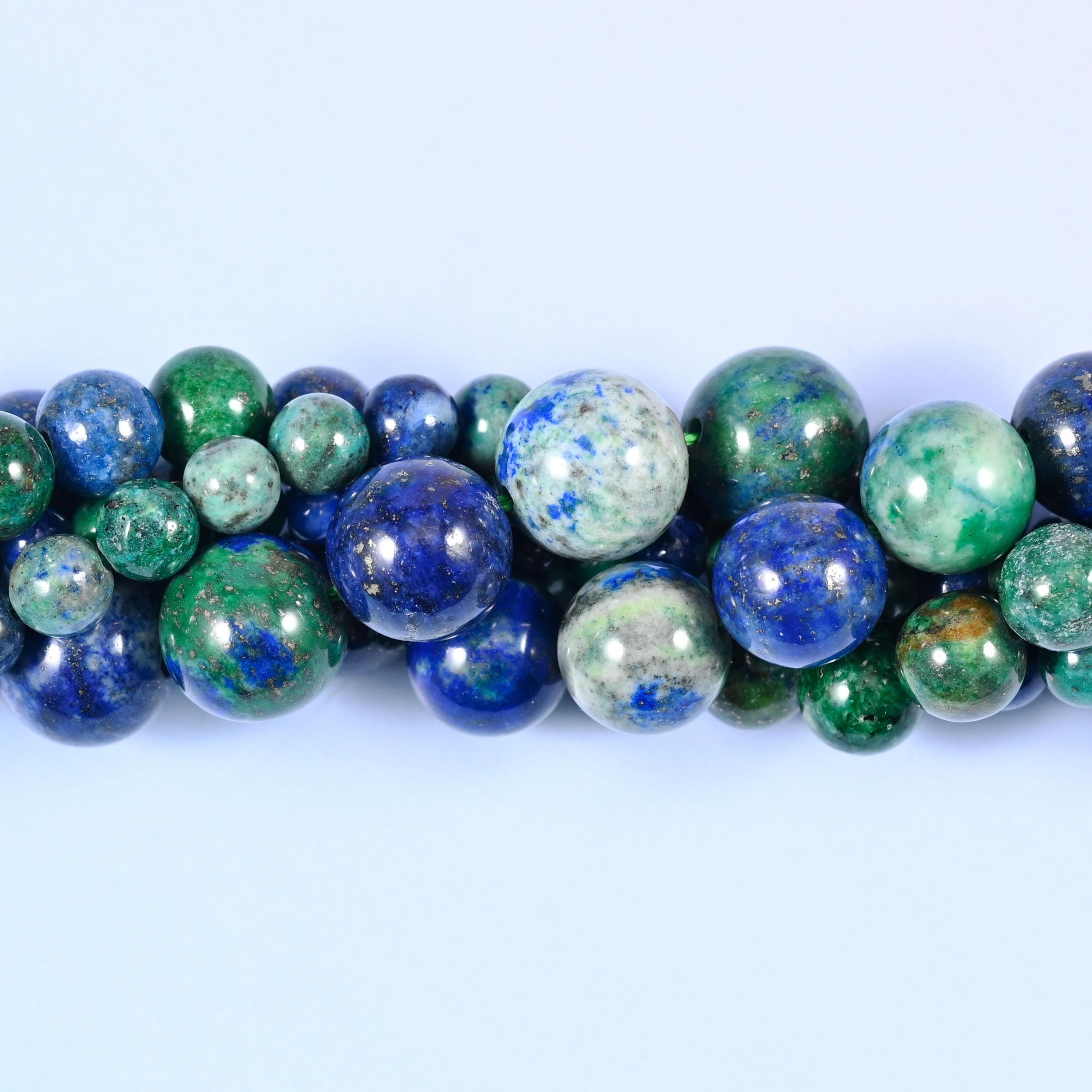 Deep royal blue and forest green marbled together with grey-white matrix, all highly polished