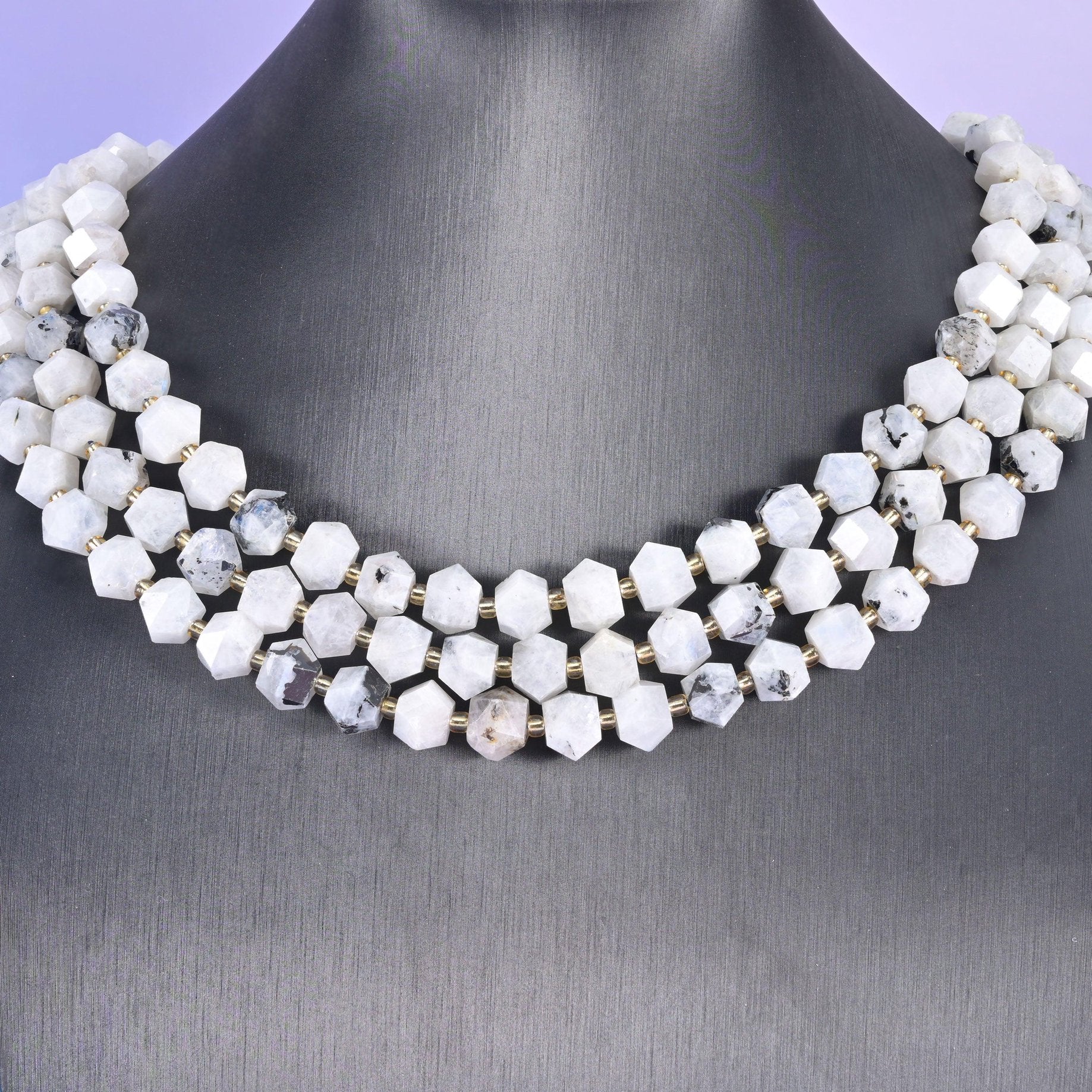 8 Sides Diamond Cut Gemstone Beads 10mm, approximately 36 beads per strand