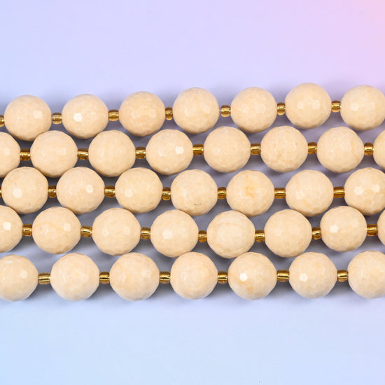 Fossil Jasper in warm ivory with a matte-soft, slightly grainy surface