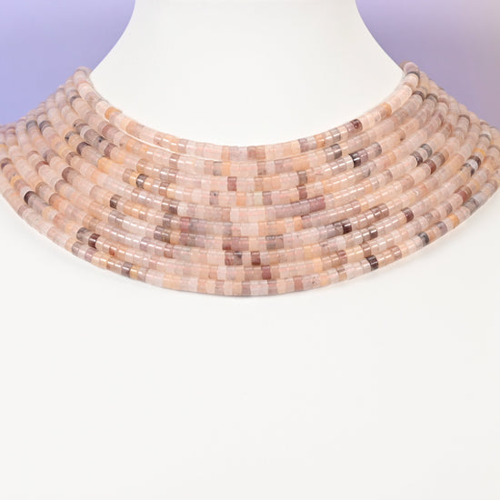 Lavender Quartz beads, smooth heishi disc, 2x4mm