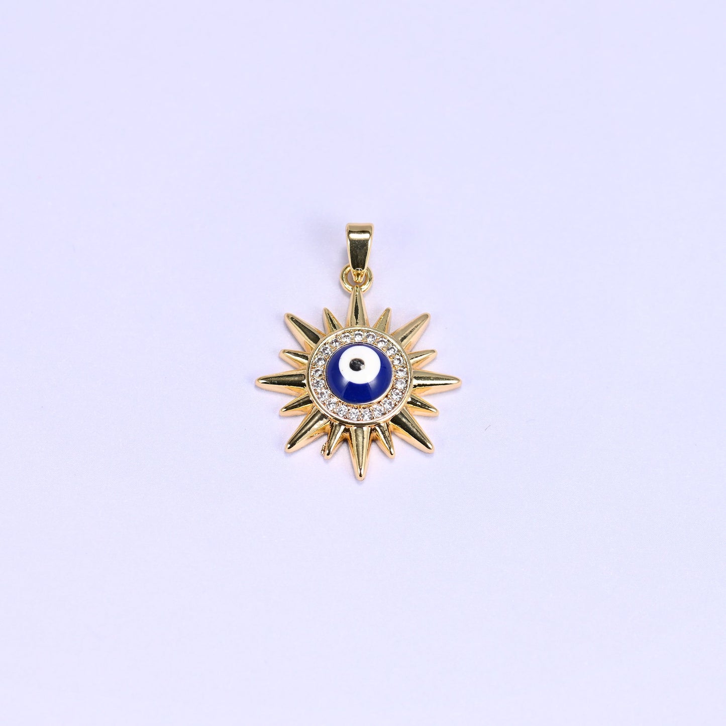 Evil Eye Sun Zircon Charms: DIY Pendants, Jewelry Making Supply