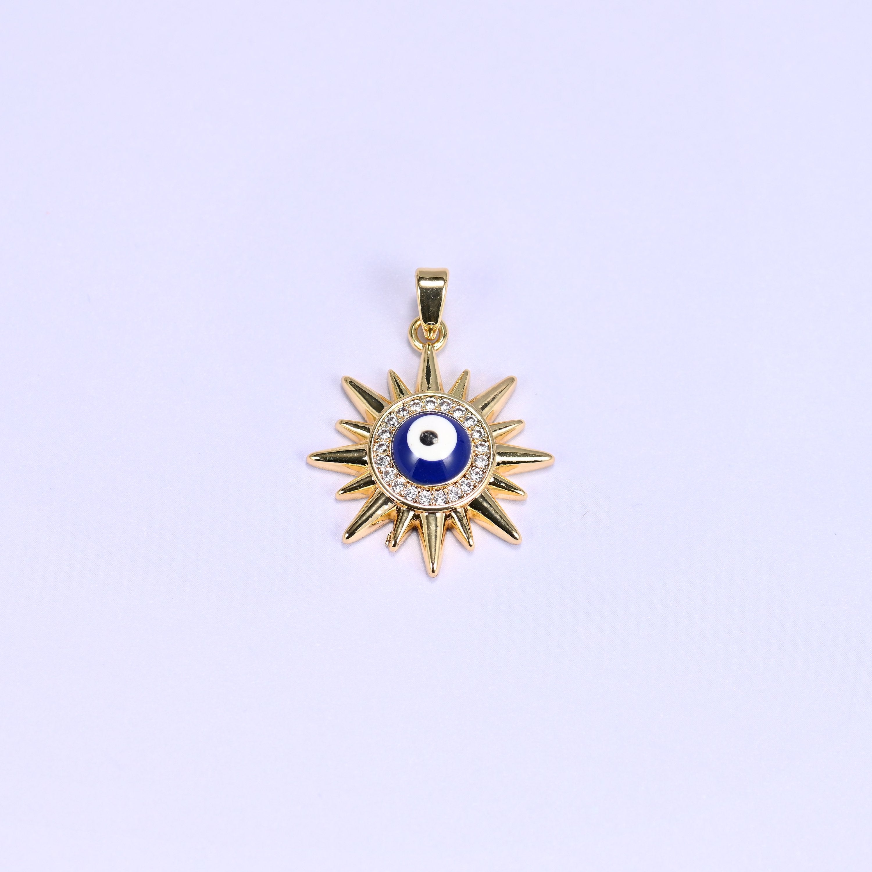 Evil Eye Sun Zircon Charms: DIY Pendants, Jewelry Making Supply