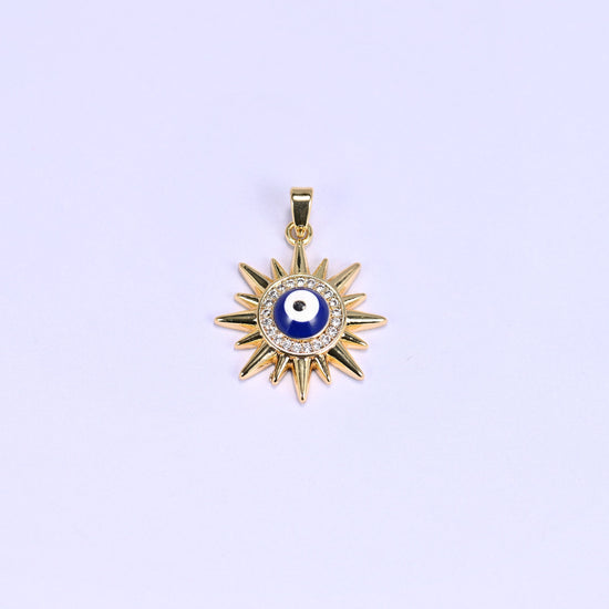 Evil Eye Sun Zircon Charms: DIY Pendants, Jewelry Making Supply