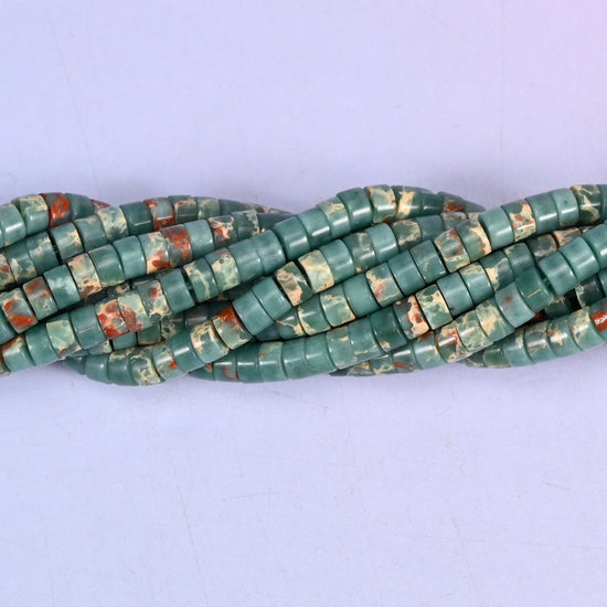 Blue Sea Sediment Jasper Heishi Disc Beads 2x4mm, approximately 180 beads
