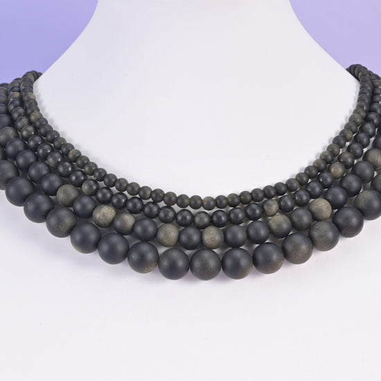 Gold Obsidian beads, matte round, 4mm, 6mm, 8mm, 10mm