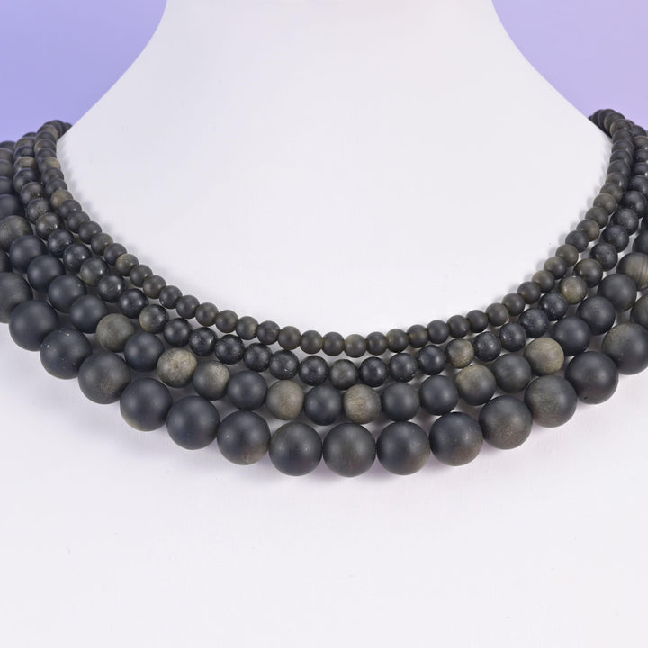 Gold Obsidian beads, matte round, 4mm, 6mm, 8mm, 10mm