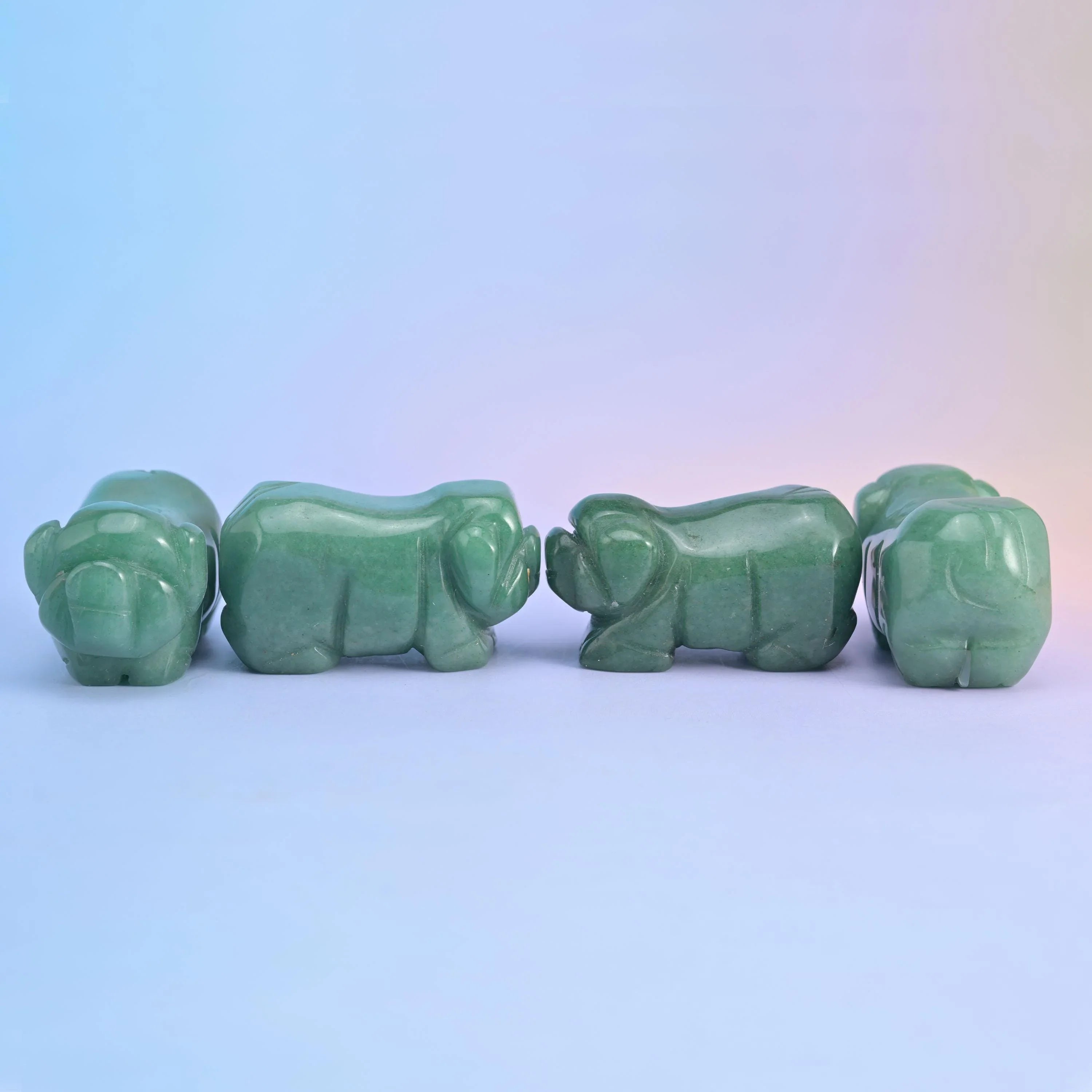 Hand-carved gemstone pig figurine, approximately 2.2 ounces.