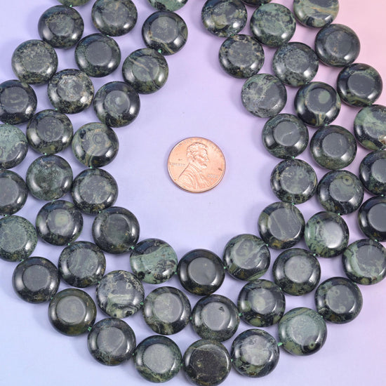 Natural Kambaba Jasper smooth coin beads for necklaces and bracelets