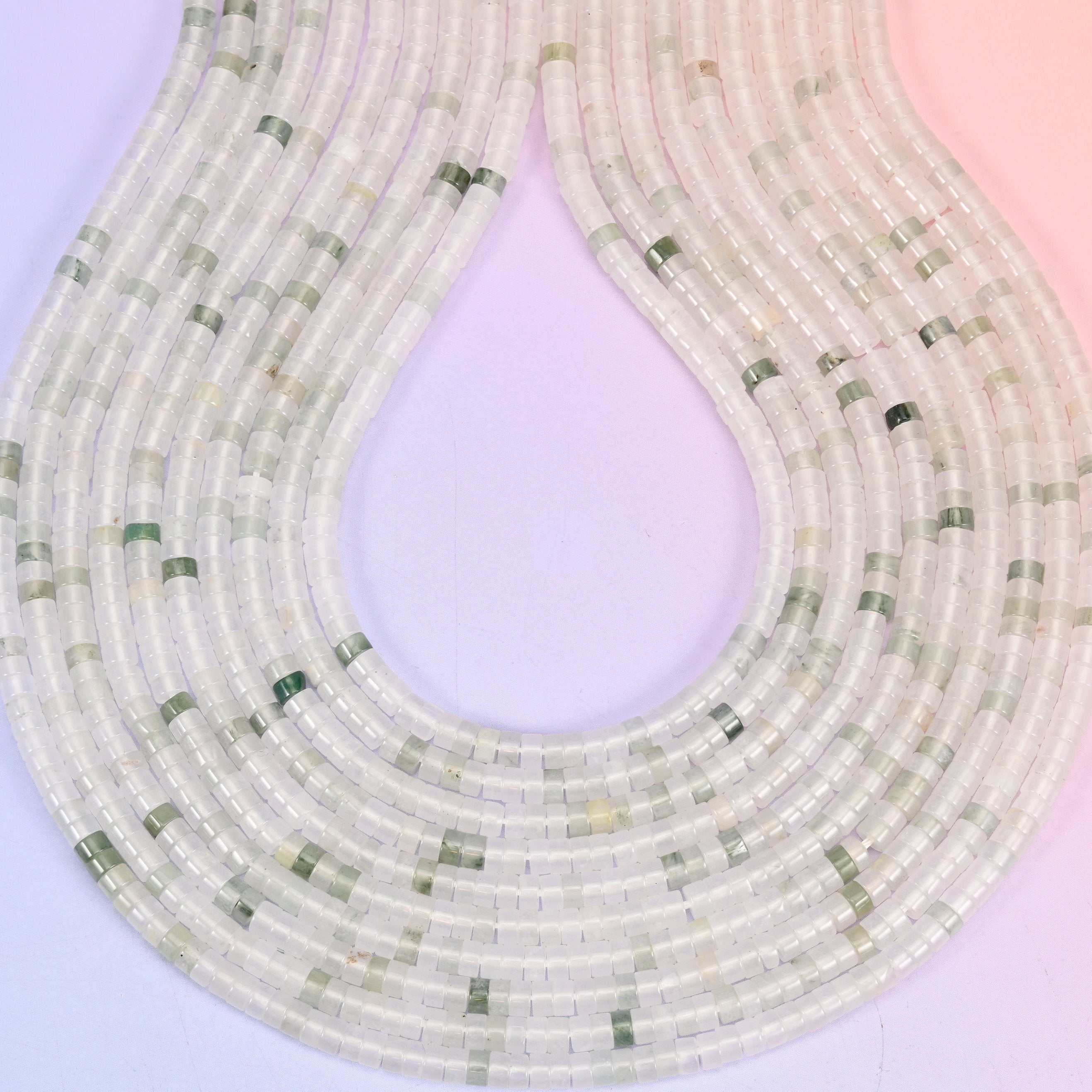 Heishi disc cut Tianshan Jade beads
