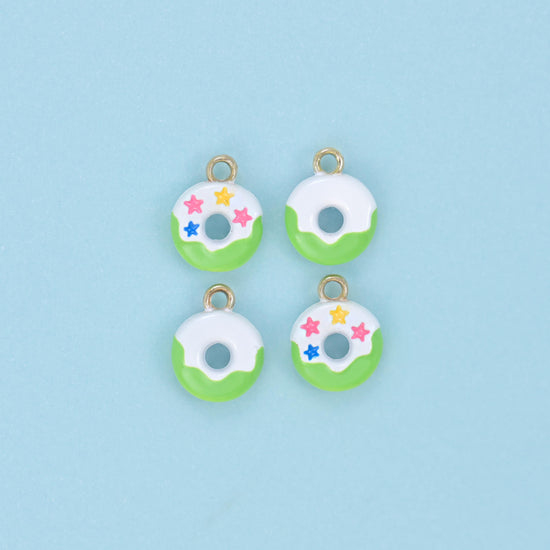 Enamel Star Sprinkle Donut Charm 10x8mm, lead free and nickel free