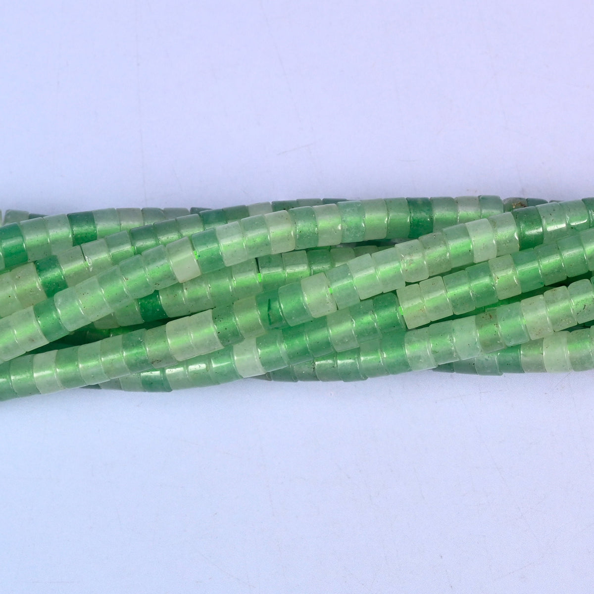 Green Aventurine Smooth Heishi Disc Beads, approximately 180 beads