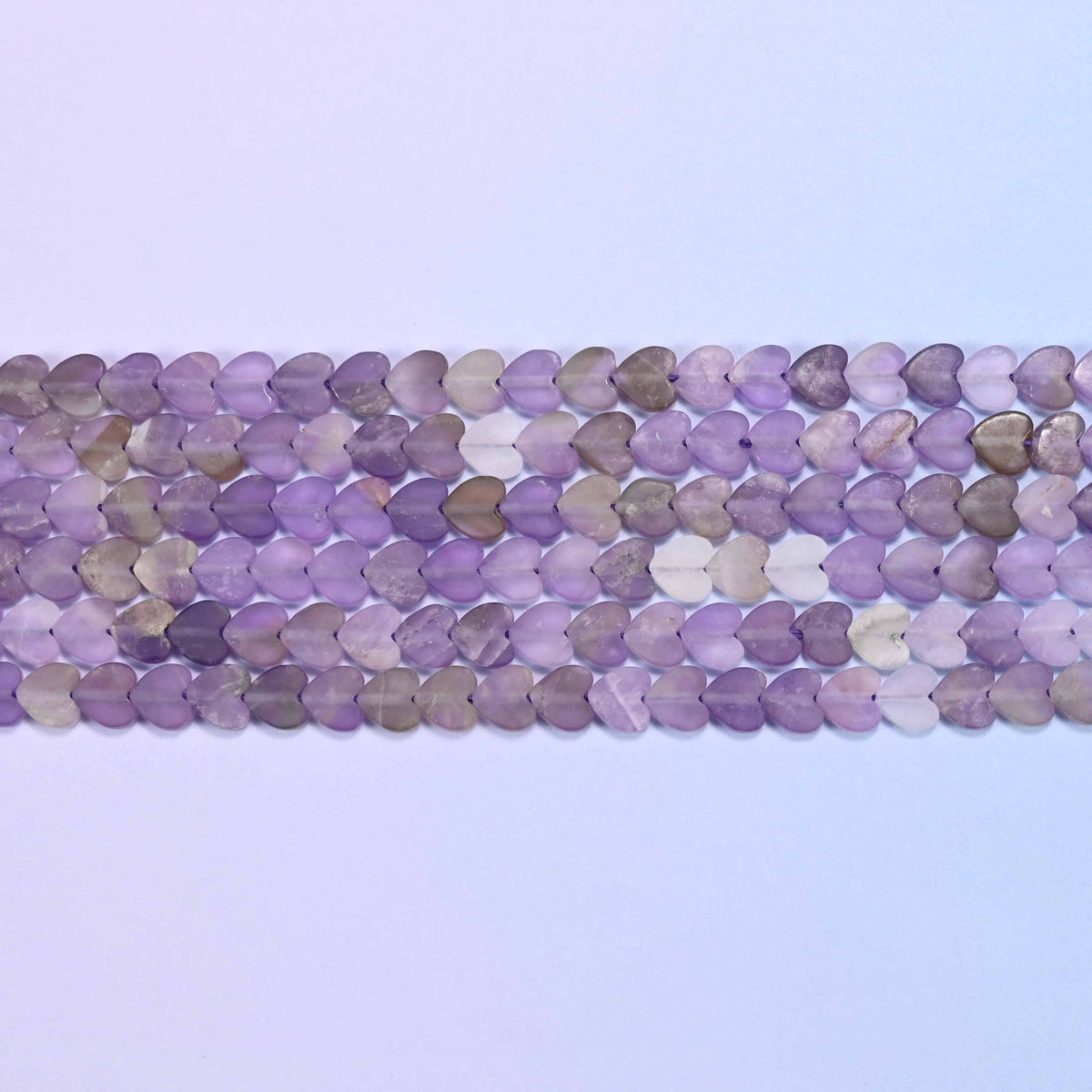 Amethyst beads in frosted lilac and soft grape
