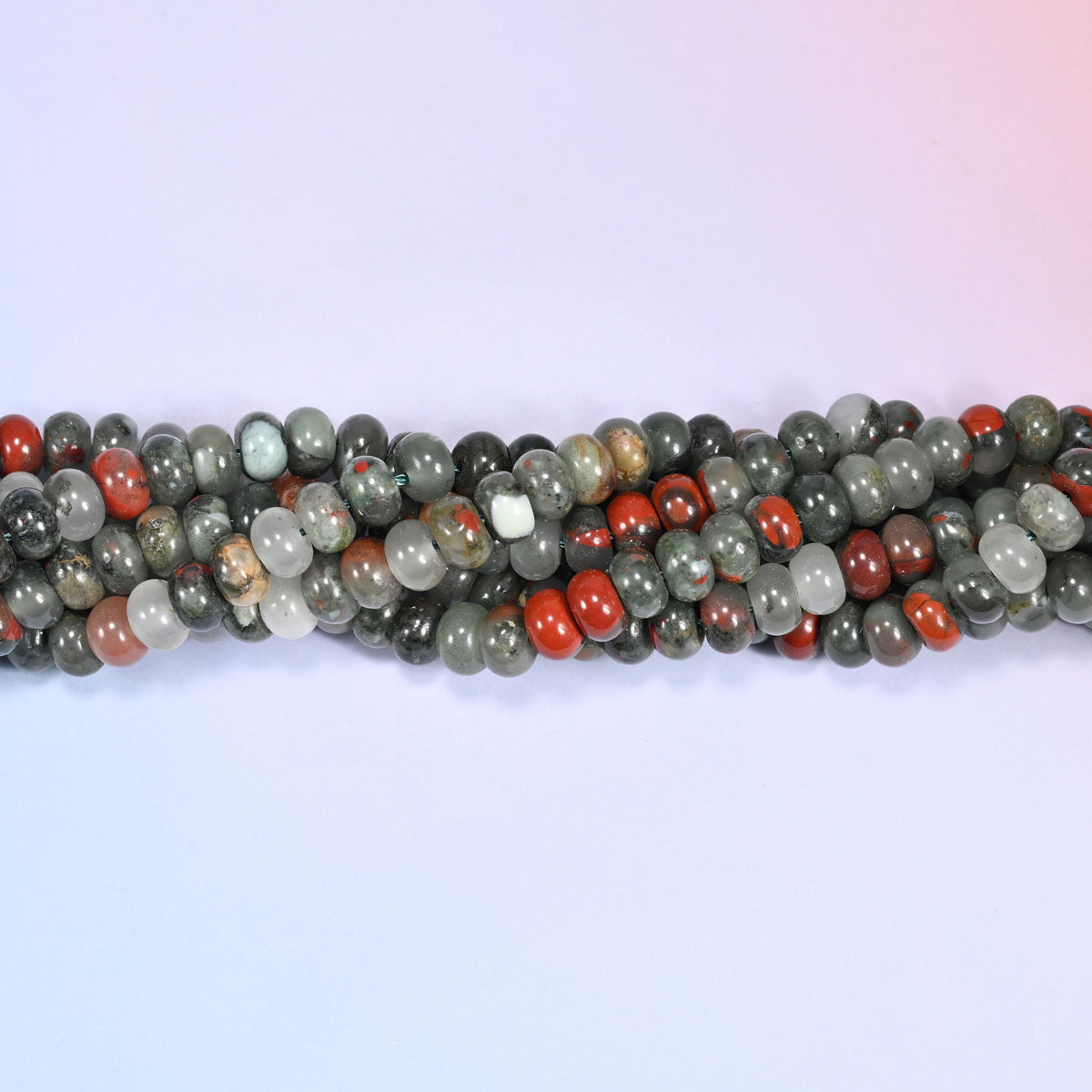 African Bloodstone Rondelle Beads 5x8mm 6x10mm, 5x8mm approximately 72 beads / 6x10mm approximately 60 beads