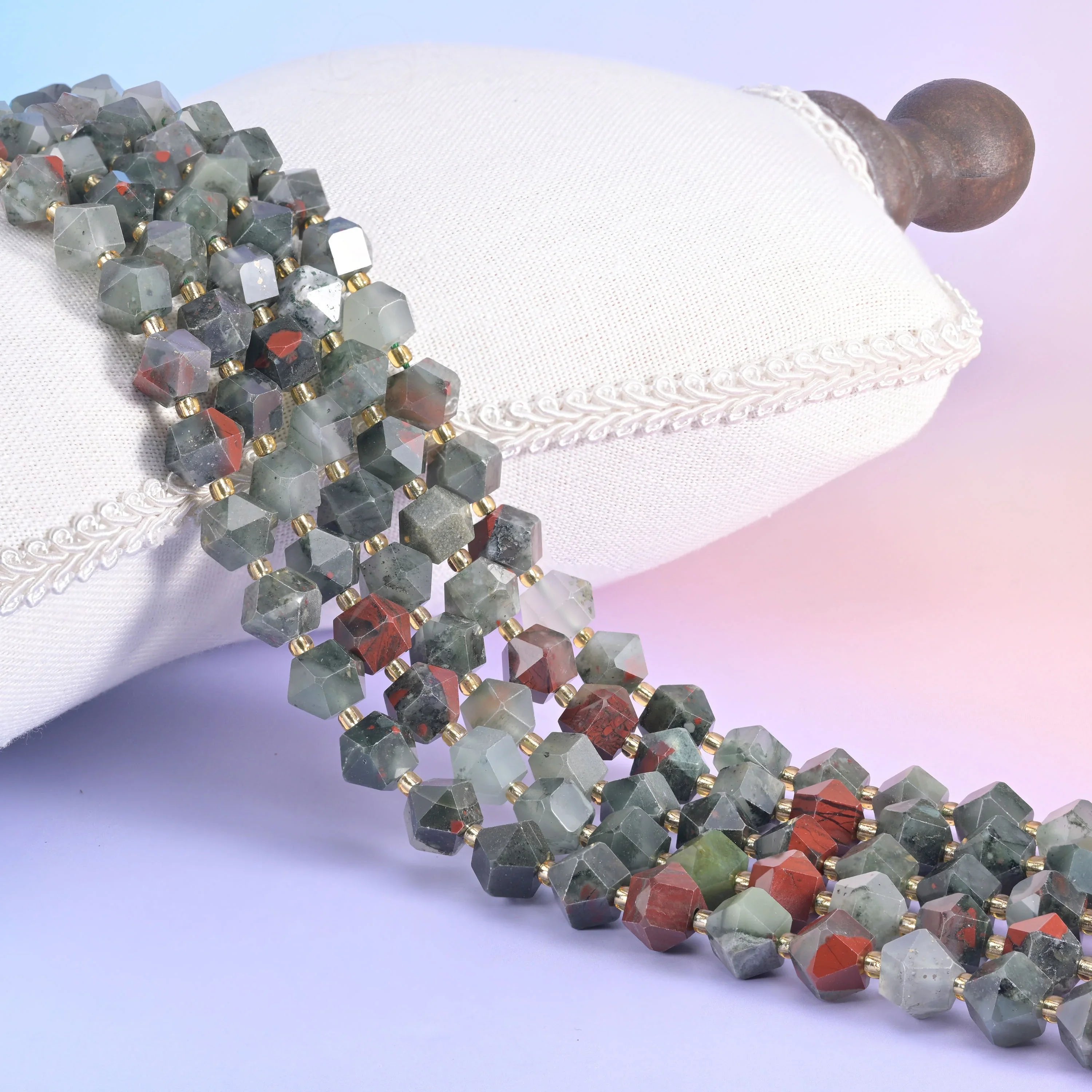 8 Sides Diamond Rhombus Beads 10mm in varies by stone — see the choice list above
