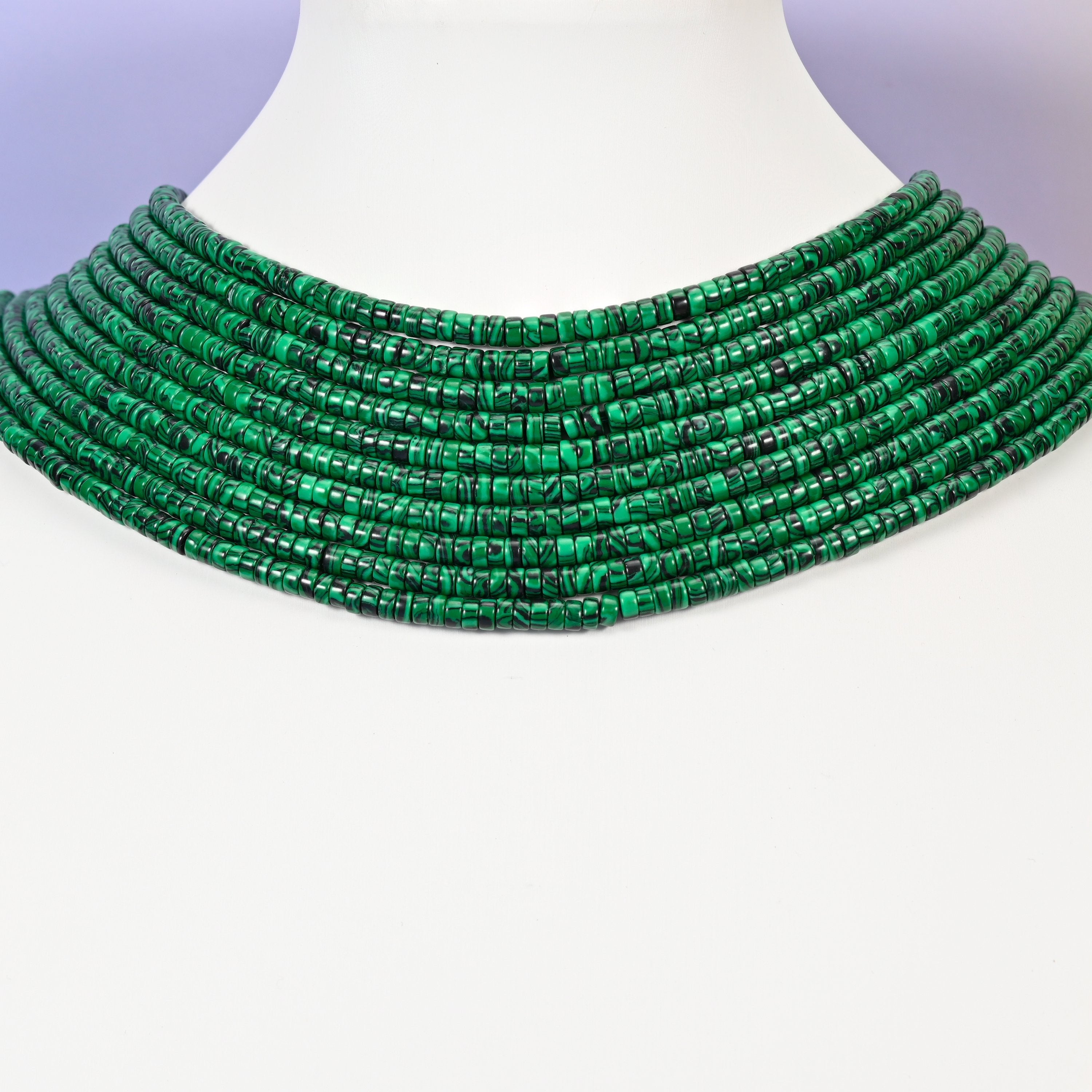 Reconstituted Malachite beads, smooth heishi disc, 2x4mm