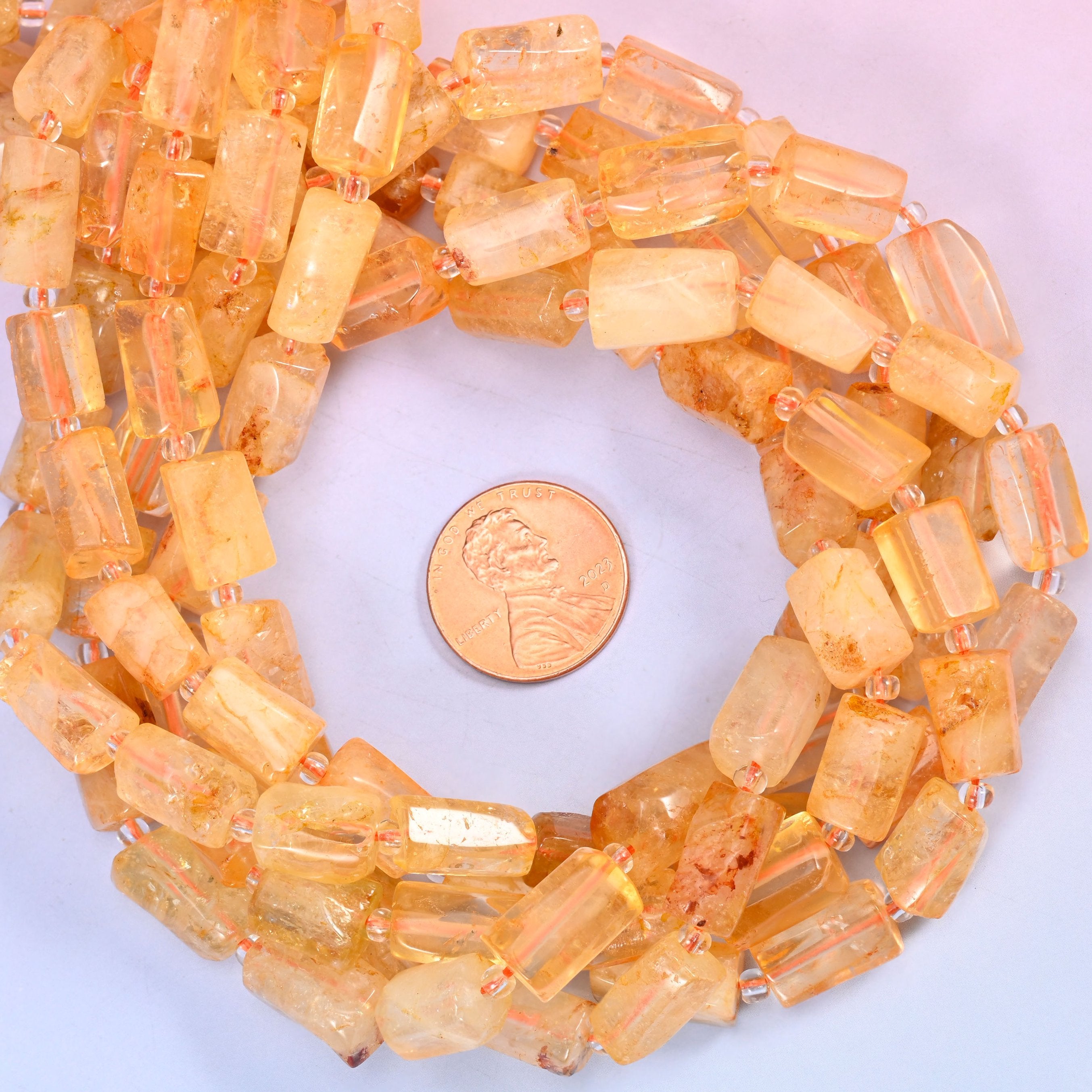 Citrine Faceted Tube Beads: Jewelry Making 15.5 Inch Strand
