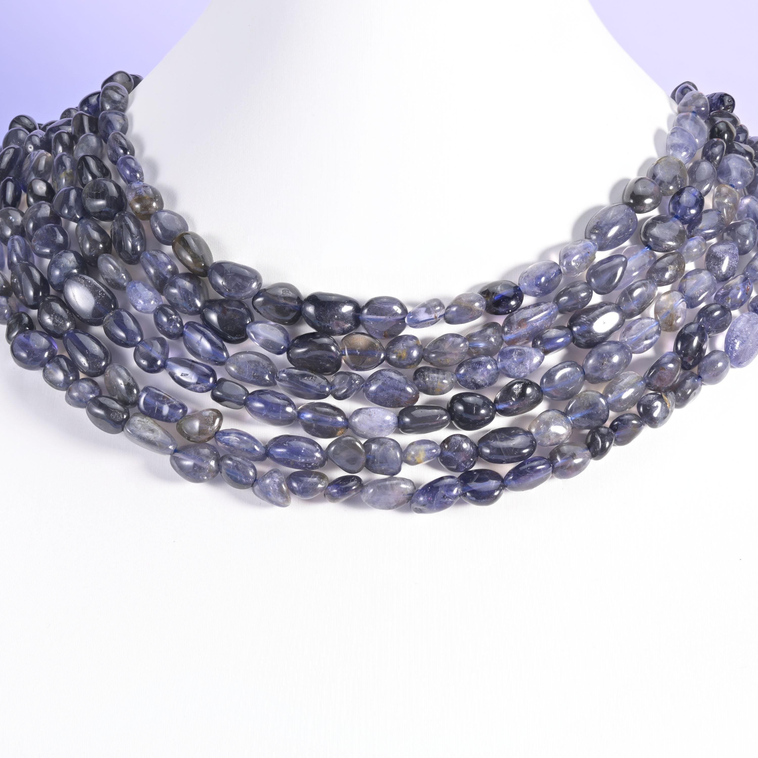 Iolite beads, pebble nugget shape, 6-8mm