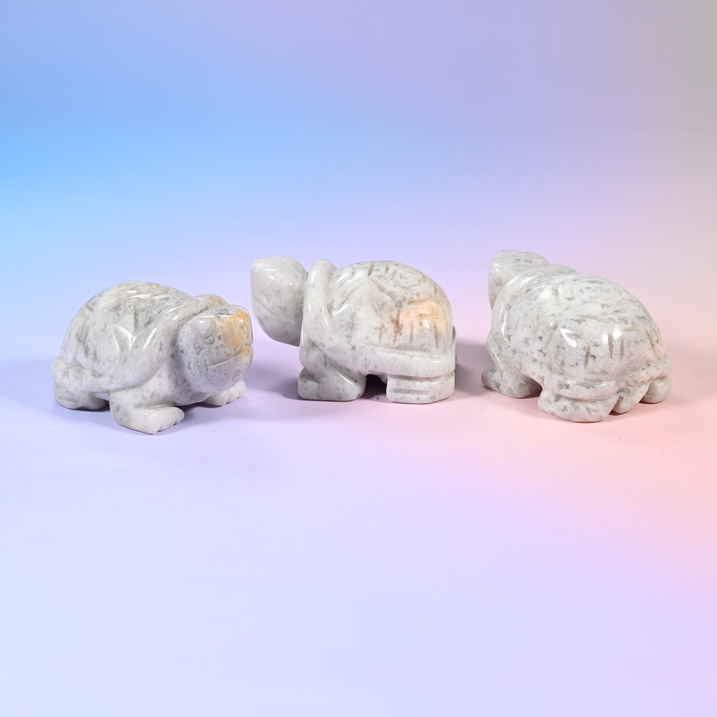 Hand-carved turtle figurine in natural gemstone