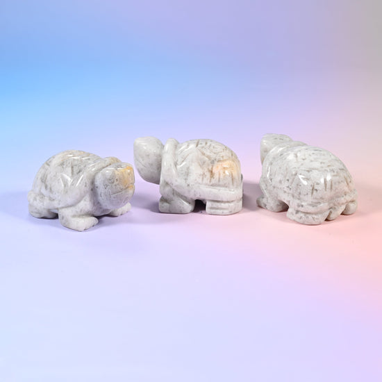 Hand-carved turtle figurine in natural gemstone