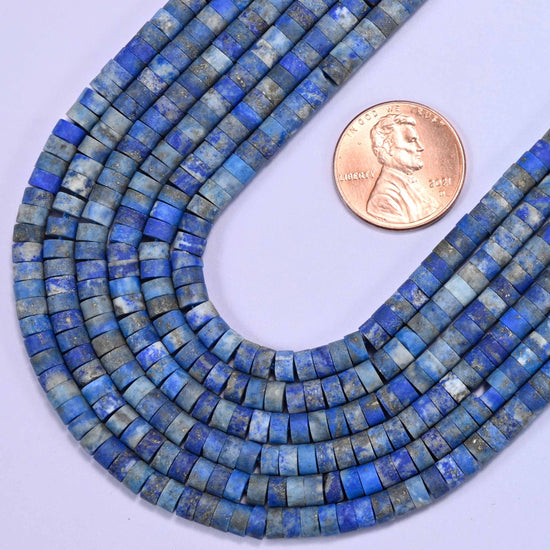Heishi disc cut lapis lazuli beads