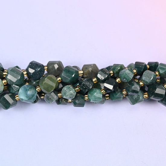 Moss Agate beads, sold per 15 inch strand