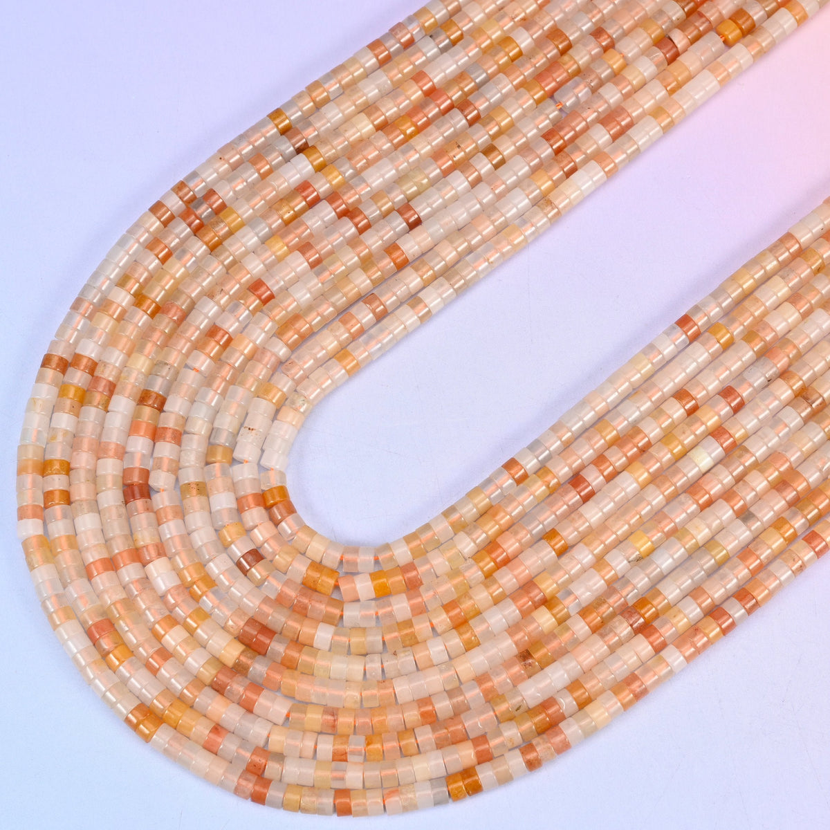 Pink Aventurine Smooth Heishi Disc Beads, 15.5 inch strand