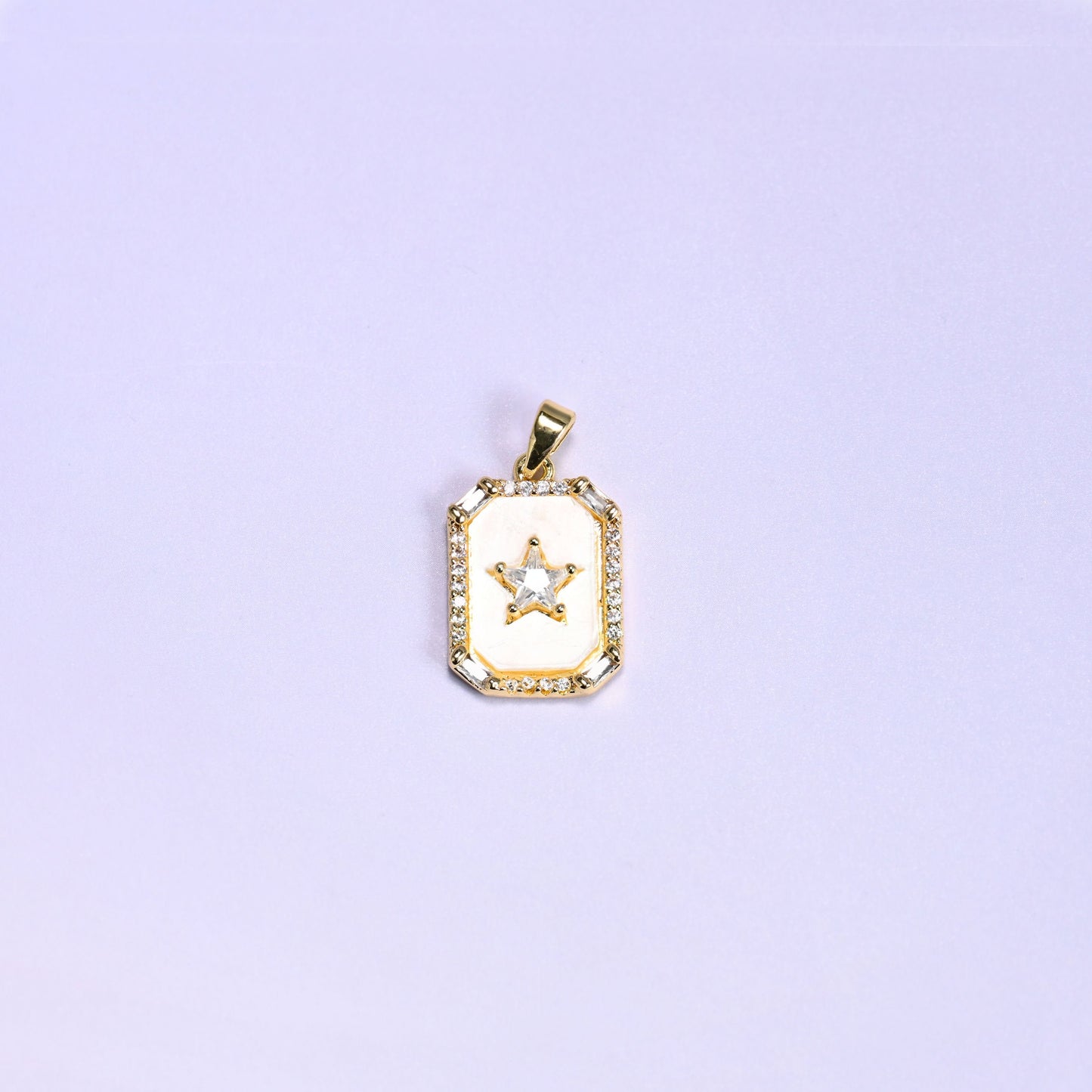 Rectangle Star Zircon Charms