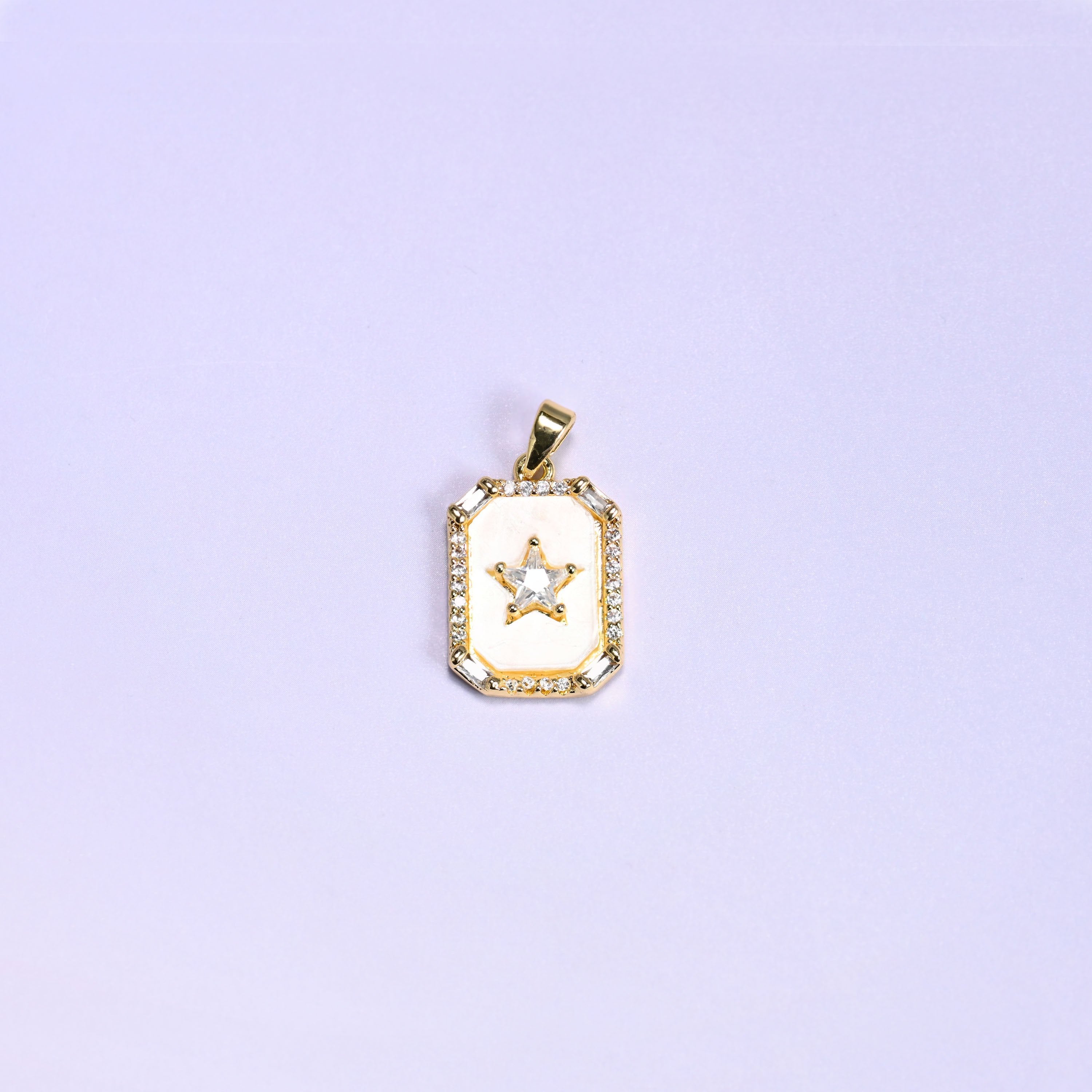 Rectangle Star Zircon Charms